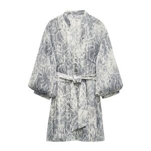 New ZARA Metalic Thread Animal Print Dress